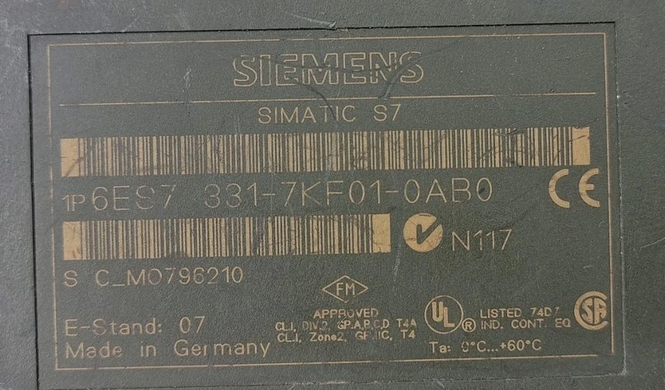 Siemens Simatic S7 6ES7 331-7KF01-0AB0 Analog Input Module E-Stand : 07